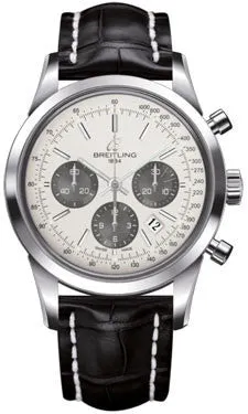 Breitling - Transocean Chronograph Stainless Steel - Croco Strap - Deployant