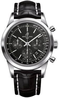 Breitling - Transocean Chronograph Stainless Steel - Croco Strap - Deployant