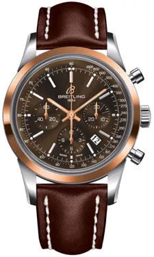 Breitling - Transocean Chronograph Steel and Gold - Leather Strap