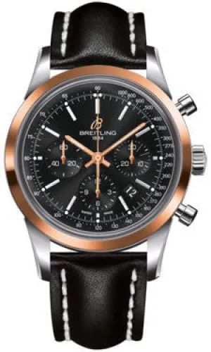 Breitling - Transocean Chronograph Steel and Gold - Leather Strap