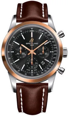 Breitling - Transocean Chronograph Steel and Gold - Leather Strap