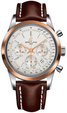 Breitling - Transocean Chronograph Steel and Gold - Leather Strap