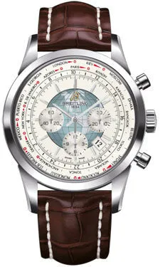 Breitling - Transocean Chronograph Unitime Stainless Steel - Croco Strap