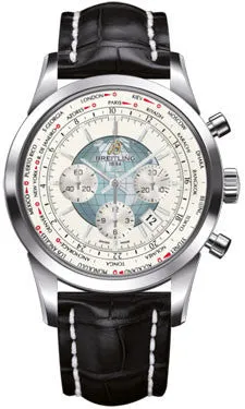 Breitling - Transocean Chronograph Unitime Stainless Steel - Croco Strap