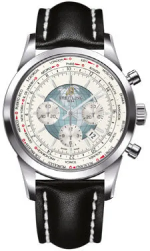 Breitling - Transocean Chronograph Unitime Stainless Steel - Leather Strap