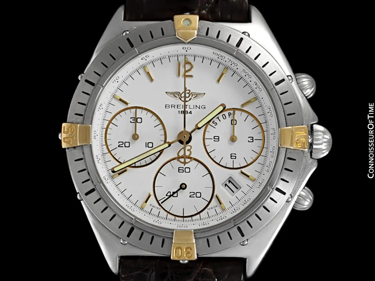 Breitling Windrider Chrono Sextant Mens Chronograph Watch, Stainless Steel & 18K Gold - B55045