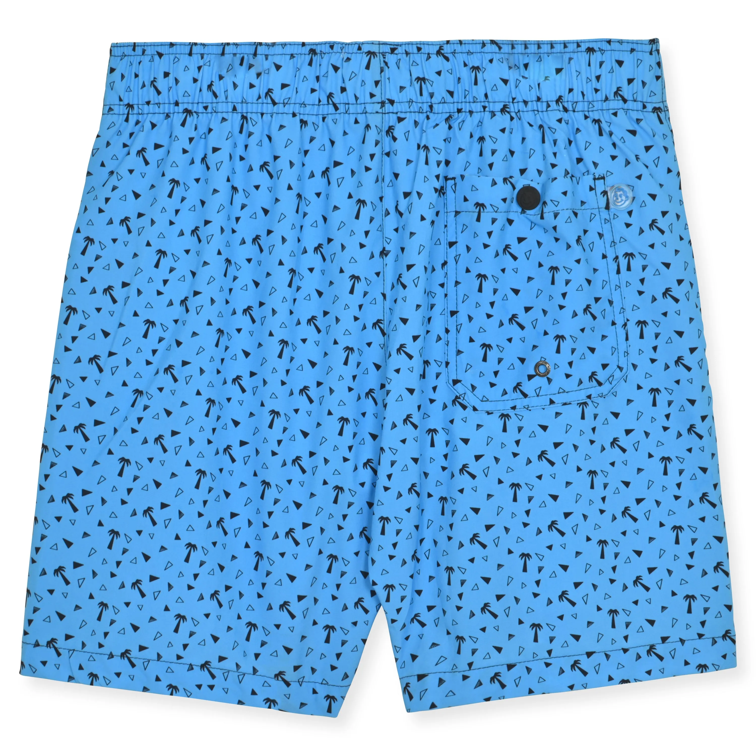 Bright Blue Abstract Palms Swim Trunk