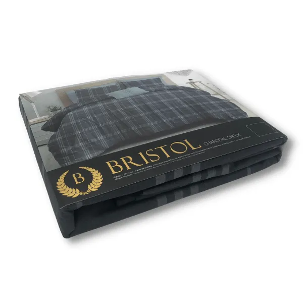 Bristol Charcoal Check Duvet Cover Set