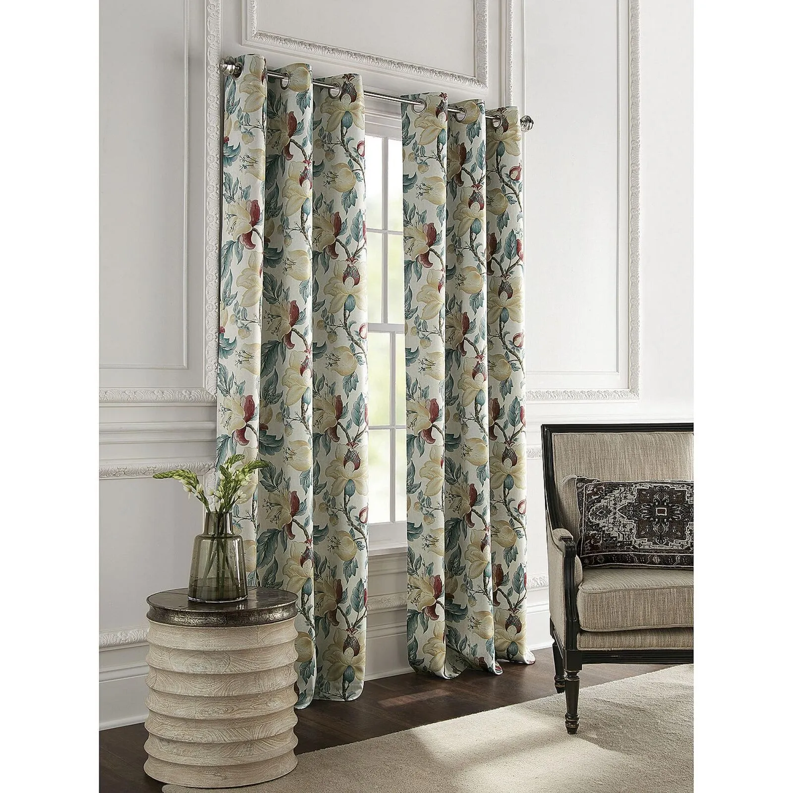 Broadhaven Blackout Grommet Top Single Curtain Panel Jacobean Green 40" x 63"