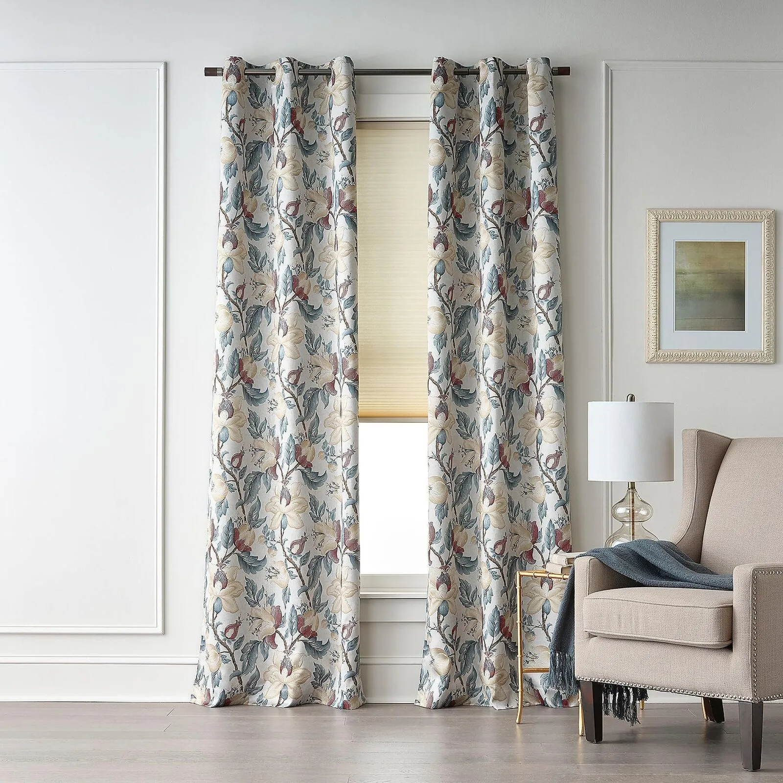 Broadhaven Blackout Grommet Top Single Curtain Panel Jacobean Green 40" x 63"