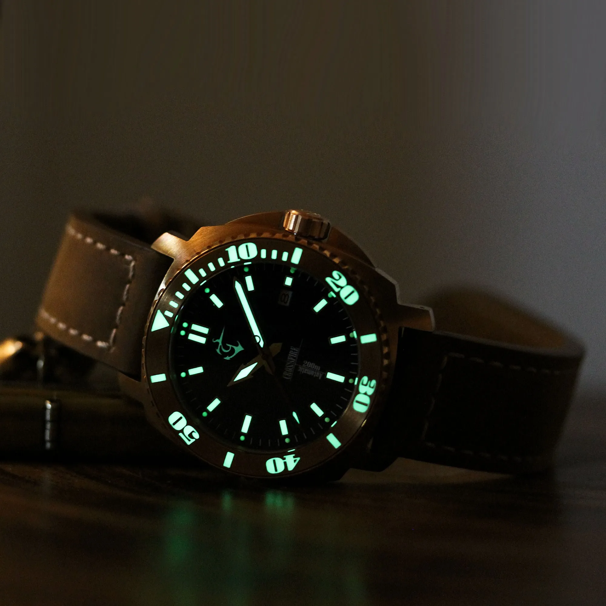 Bronze Crossfire - Black Damasteel Dial