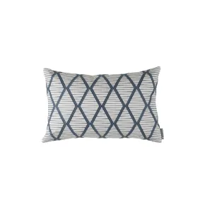 Brook Lg Rectangle Pillow White Indigo 18X30