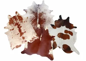 Brown & White Premium Brazilian Hide, XL CH27N W