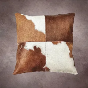 Brown and White Cowhide Pillow Cover---PL012