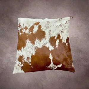 Brown and White Cowhide Pillow Cover---PL029