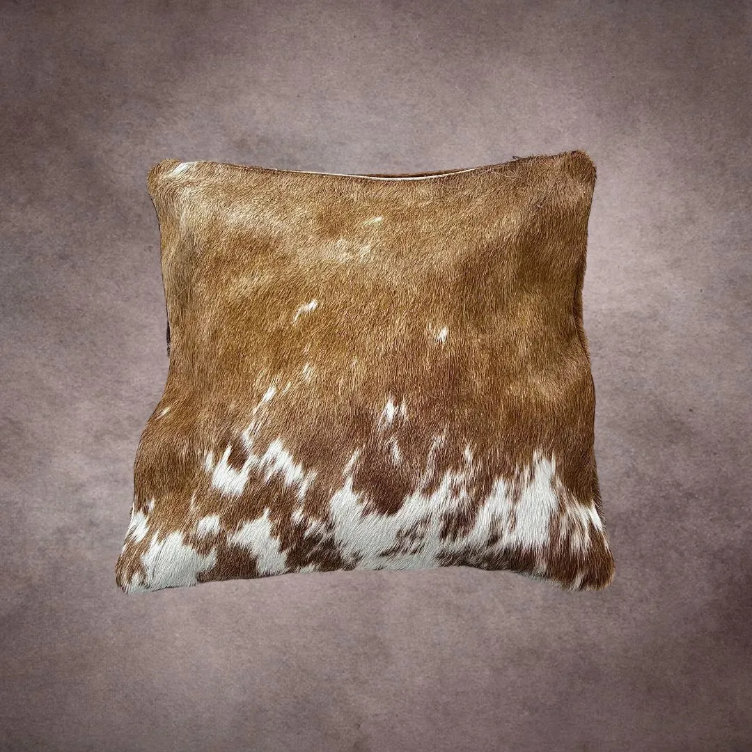 Brown and White Cowhide Pillow Cover---PL031