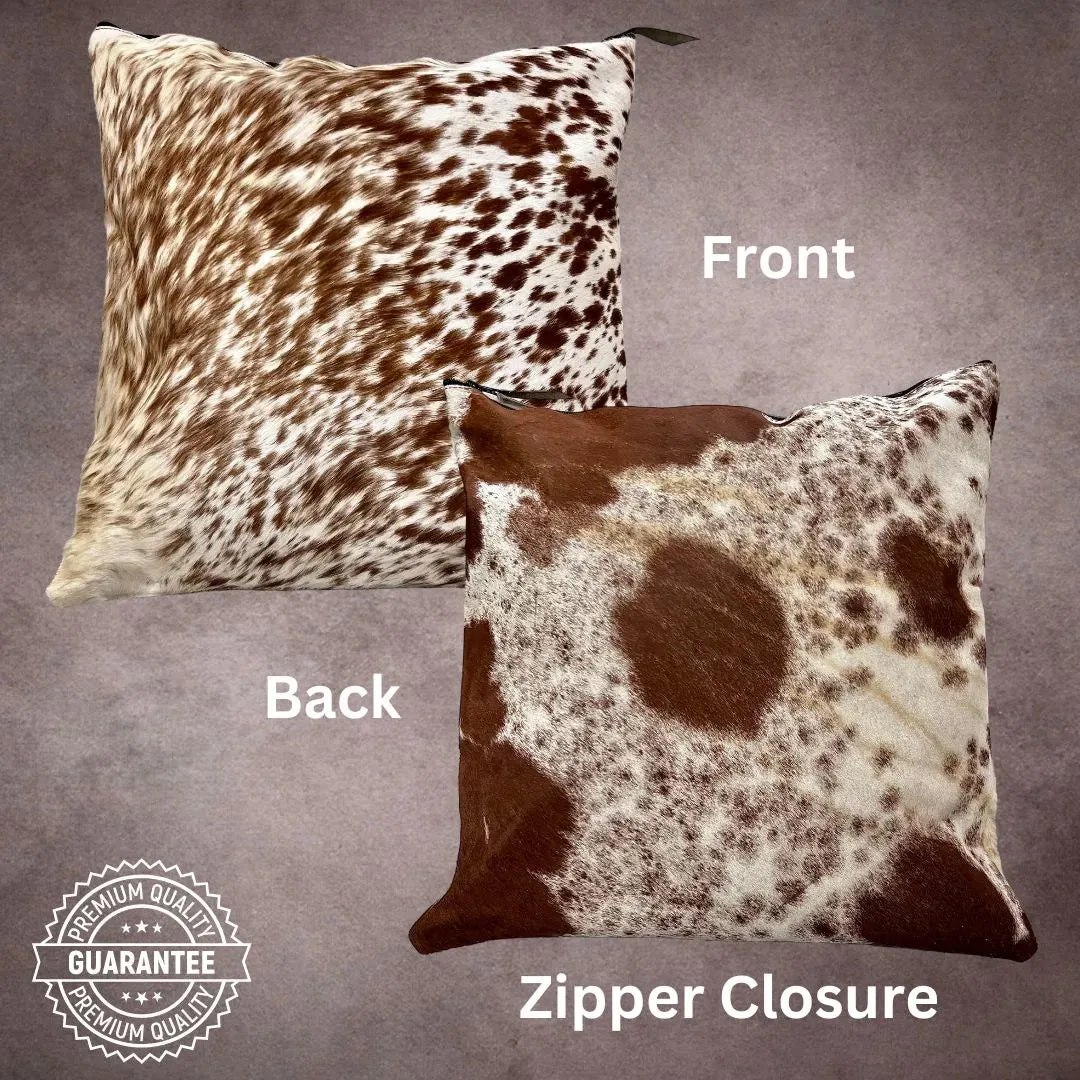 Brown and White Cowhide Pillow Cover---PL036