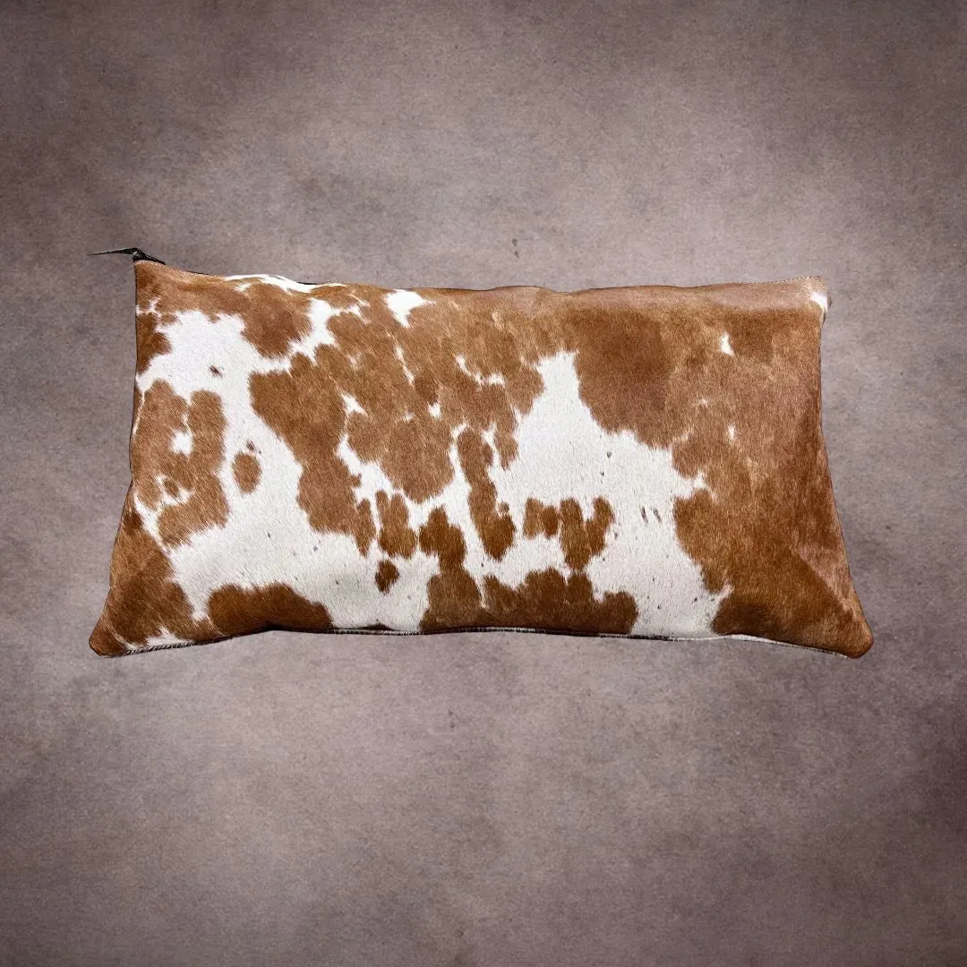 Brown and White Cowhide Pillow Cover---PL041