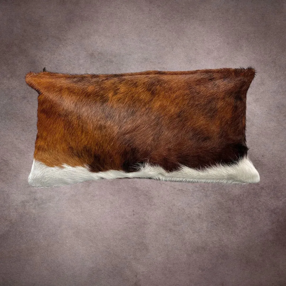 Brown and White Cowhide Pillow Cover---PL051