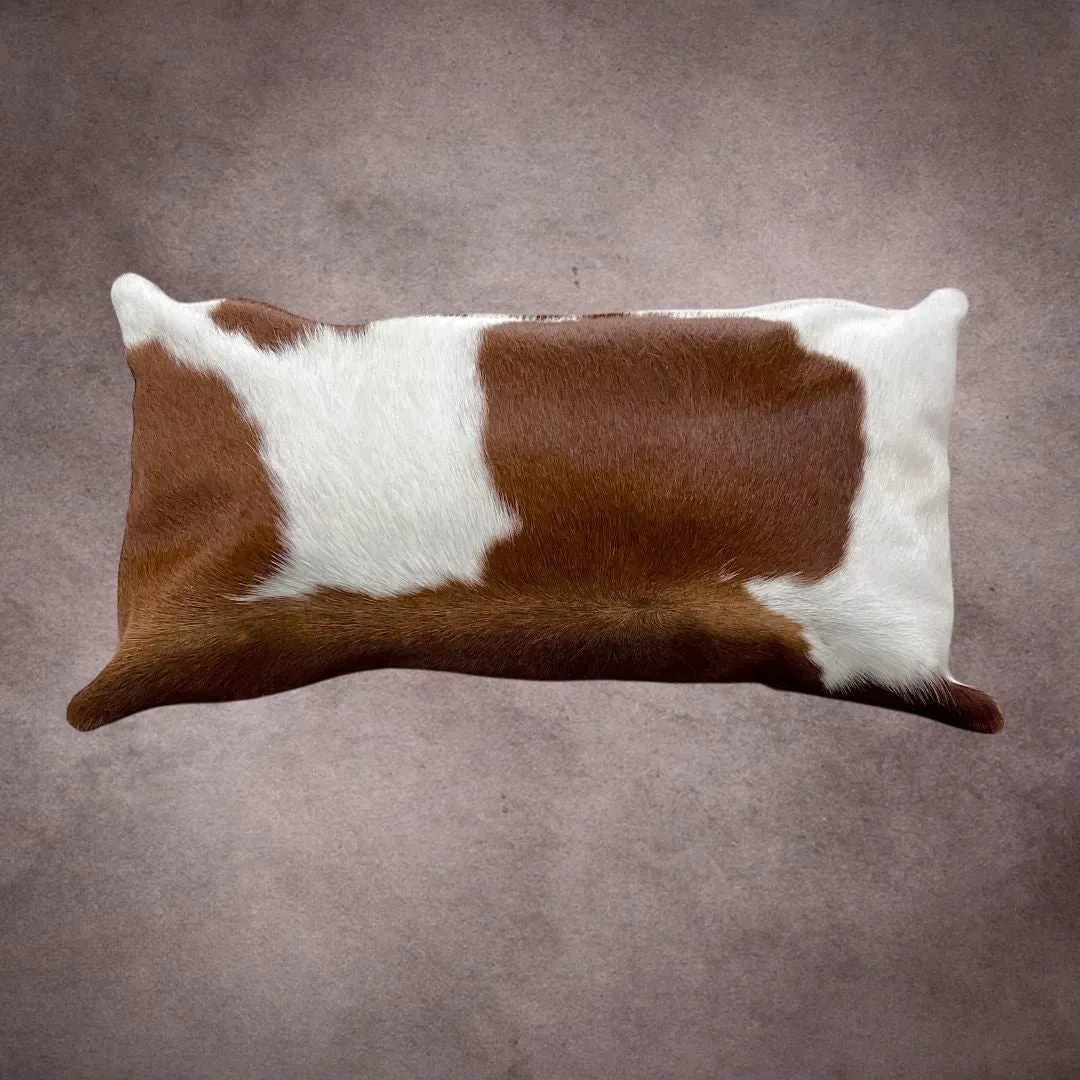 Brown and White Cowhide Pillow Cover---PL072A