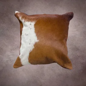 Brown and White Cowhide Pillow Cover---PL089
