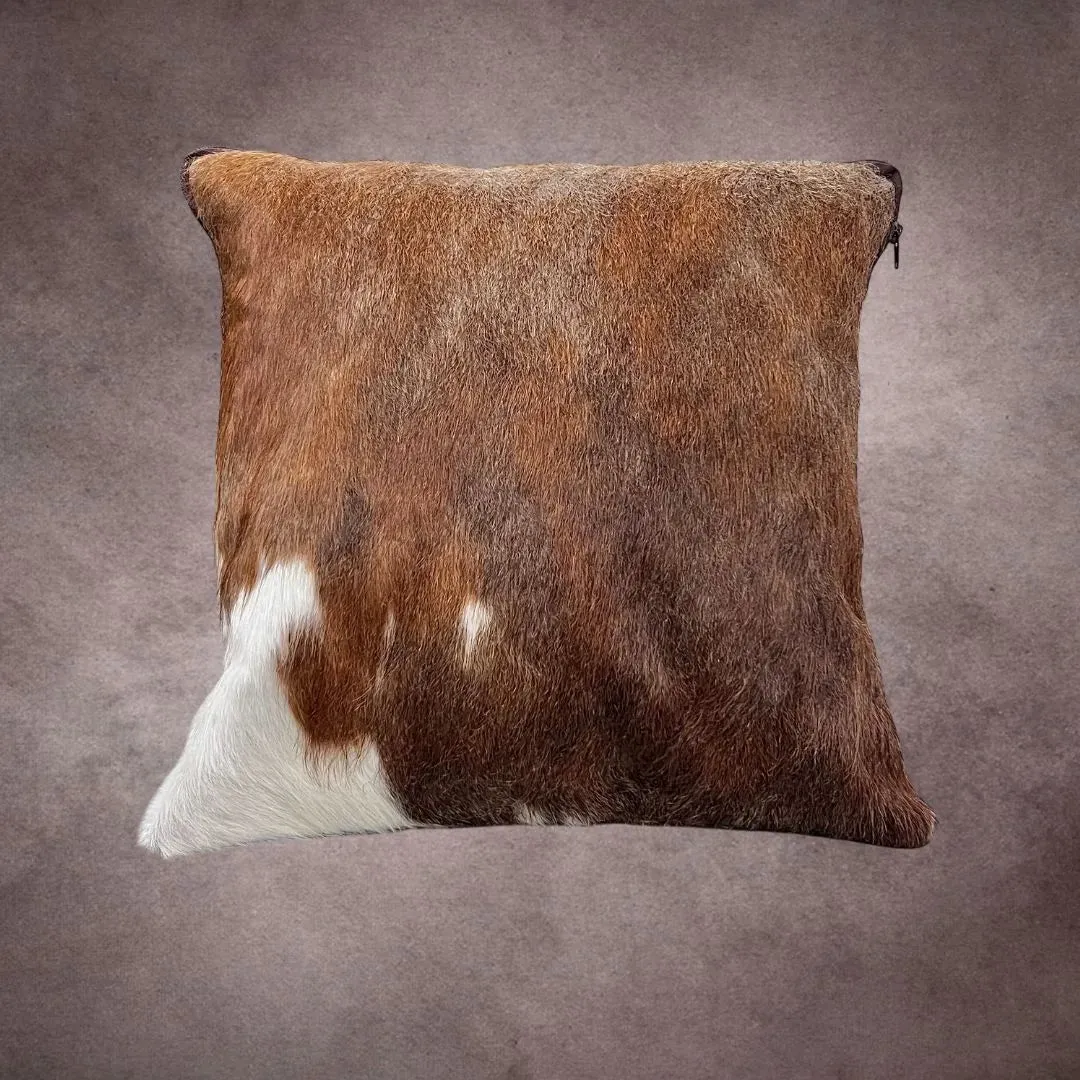 Brown and White  Cowhide Pillow Cover---PL095