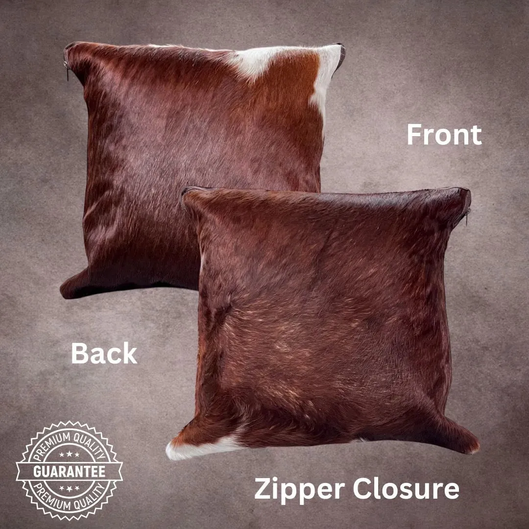 Brown and White Cowhide Pillow Cover---PL102
