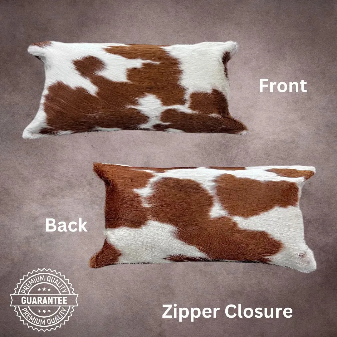 Brown and White Cowhide Pillow Cover---PL103