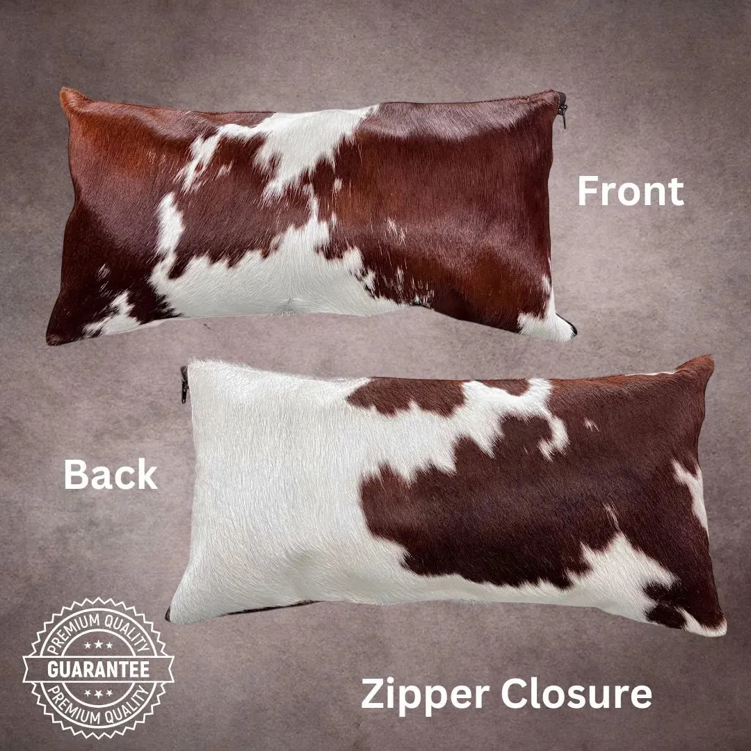 Brown and White Cowhide Pillow Cover---PL109