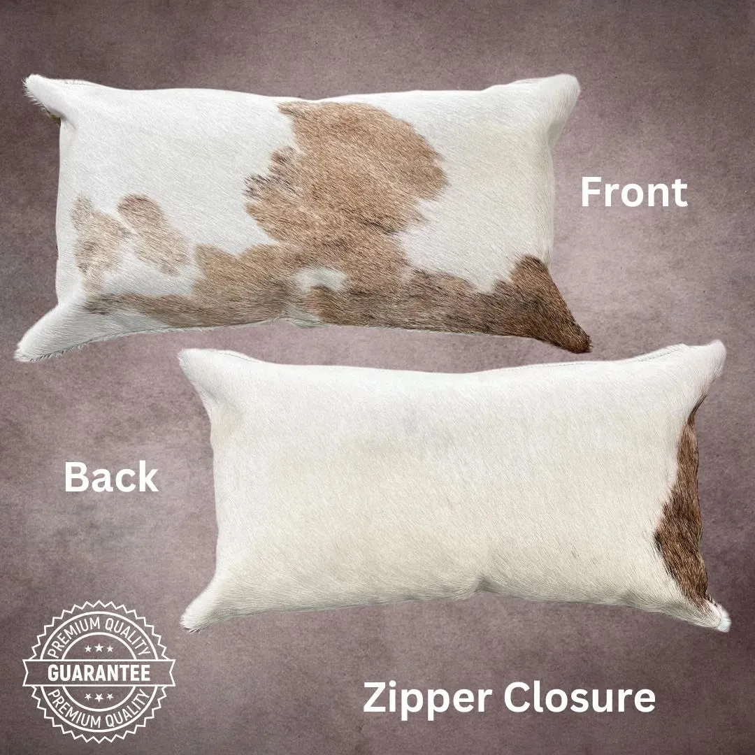Brown and White Cowhide Pillow Cover---PL112