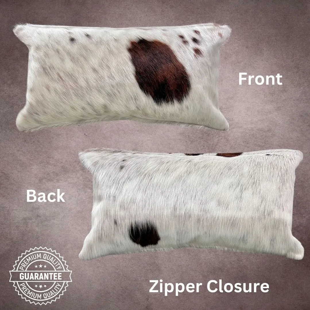 Brown and White Cowhide Pillow Cover---PL124