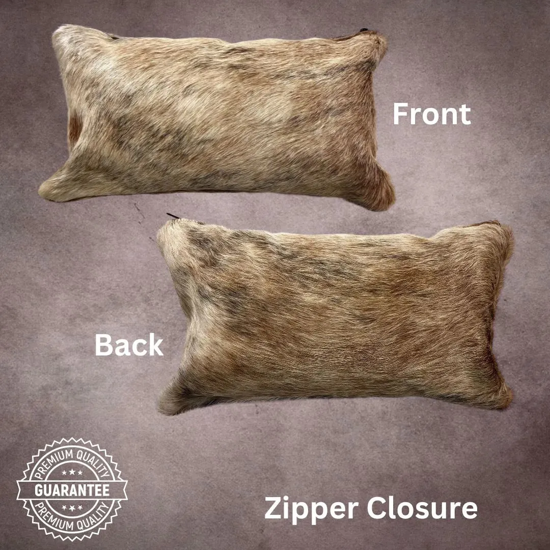 Brown Brindle Cowhide Pillow Cover---PL014