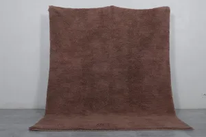 Brown Moroccan Rug - Handwoven 6.1 x 8 Feet | Natural Wool Elegance