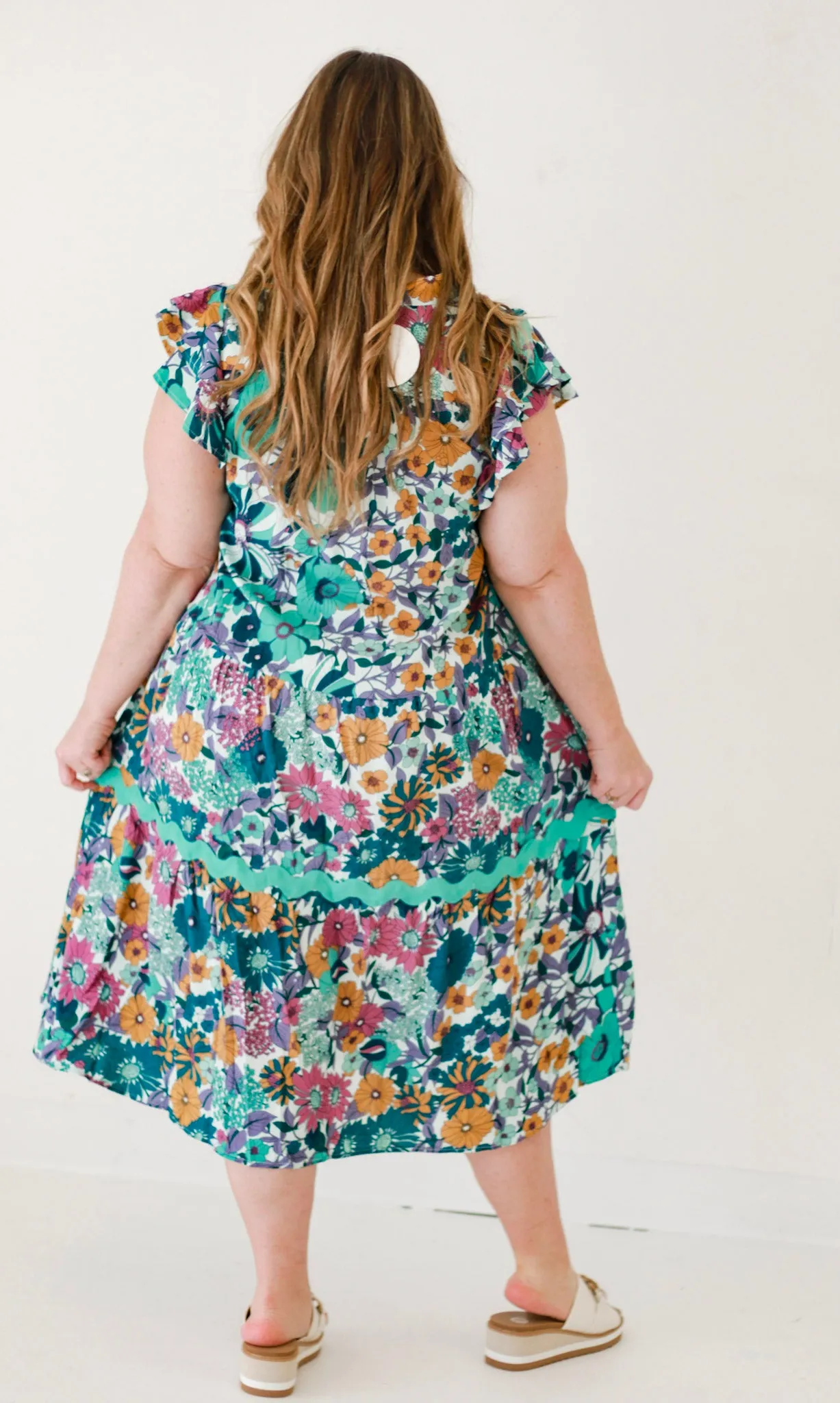 Brunch Date Floral RicRac Dress