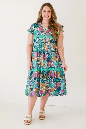 Brunch Date Floral RicRac Dress