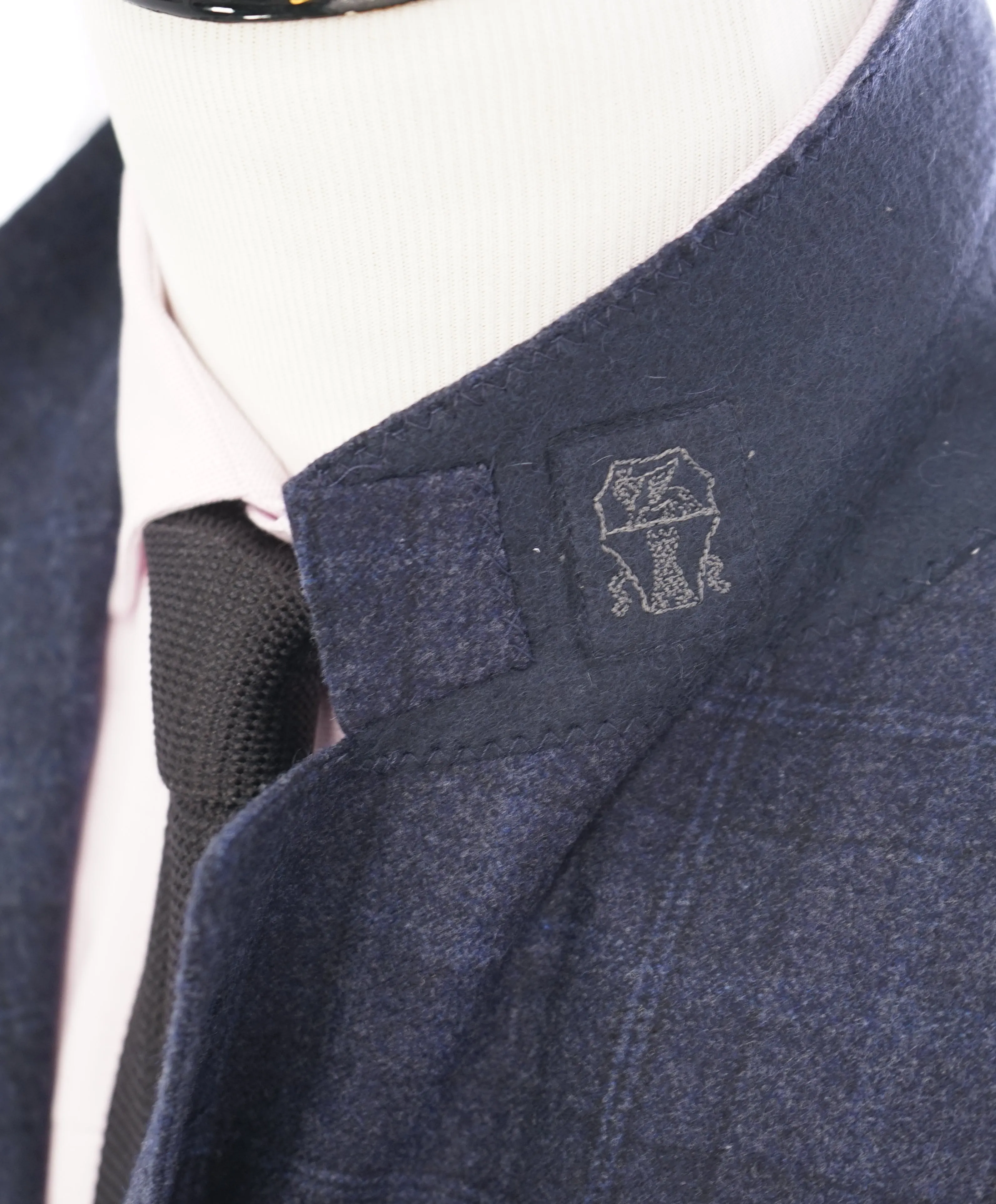BRUNELLO CUCINELLI - CASHMERE/SILK/WOOL Blend Blue Plaid Check Blazer- 46R
