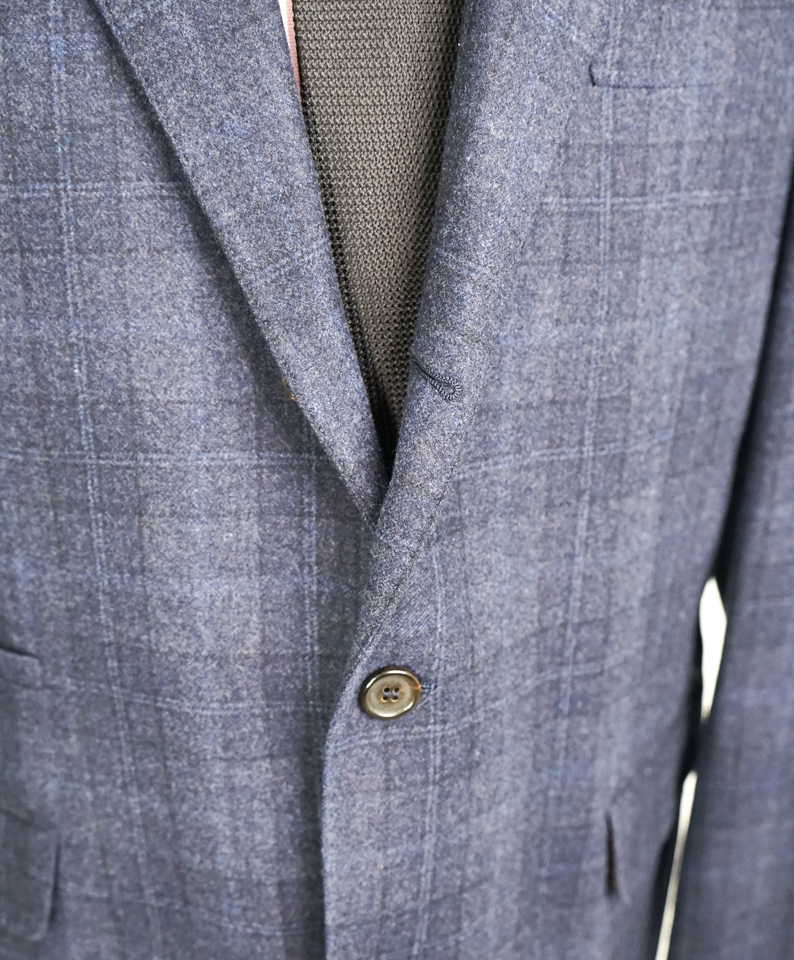 BRUNELLO CUCINELLI - CASHMERE/SILK/WOOL Blend Blue Plaid Check Blazer- 46R