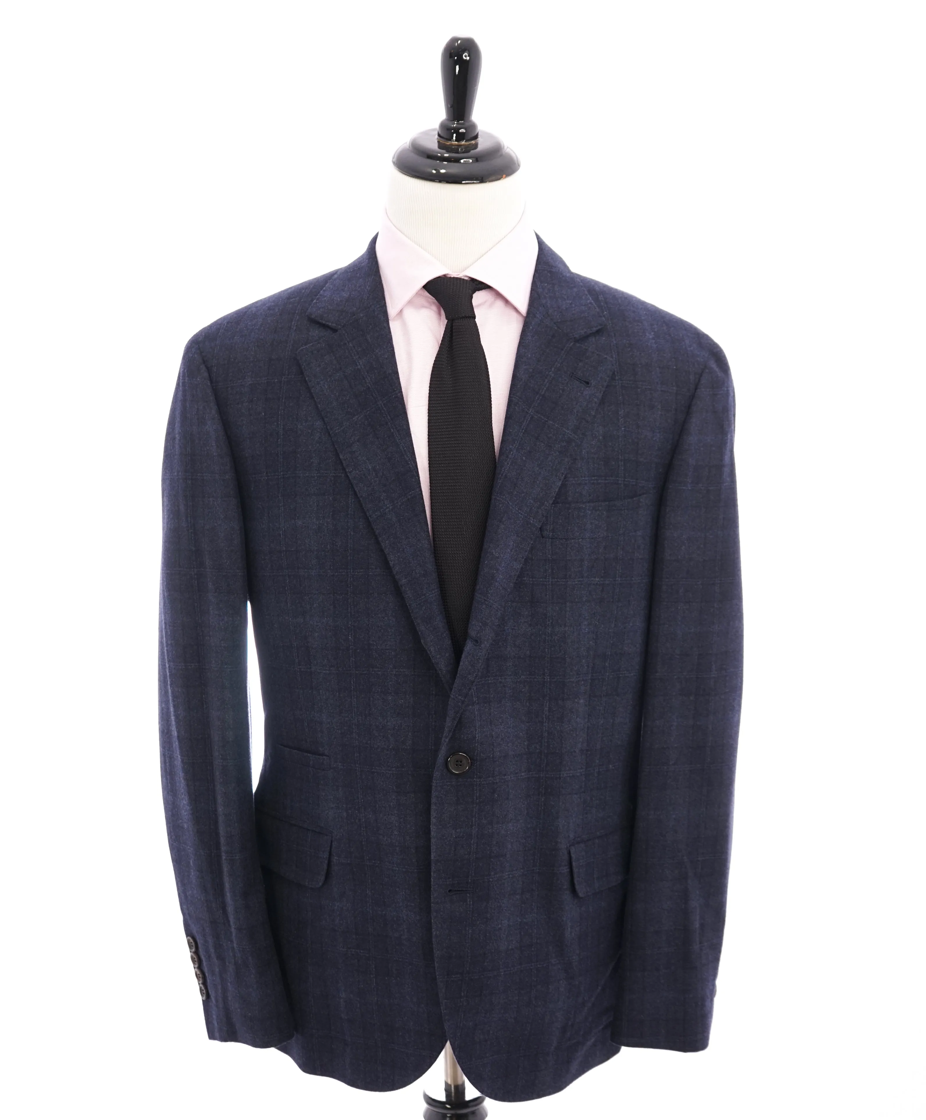 BRUNELLO CUCINELLI - CASHMERE/SILK/WOOL Blend Blue Plaid Check Blazer- 46R