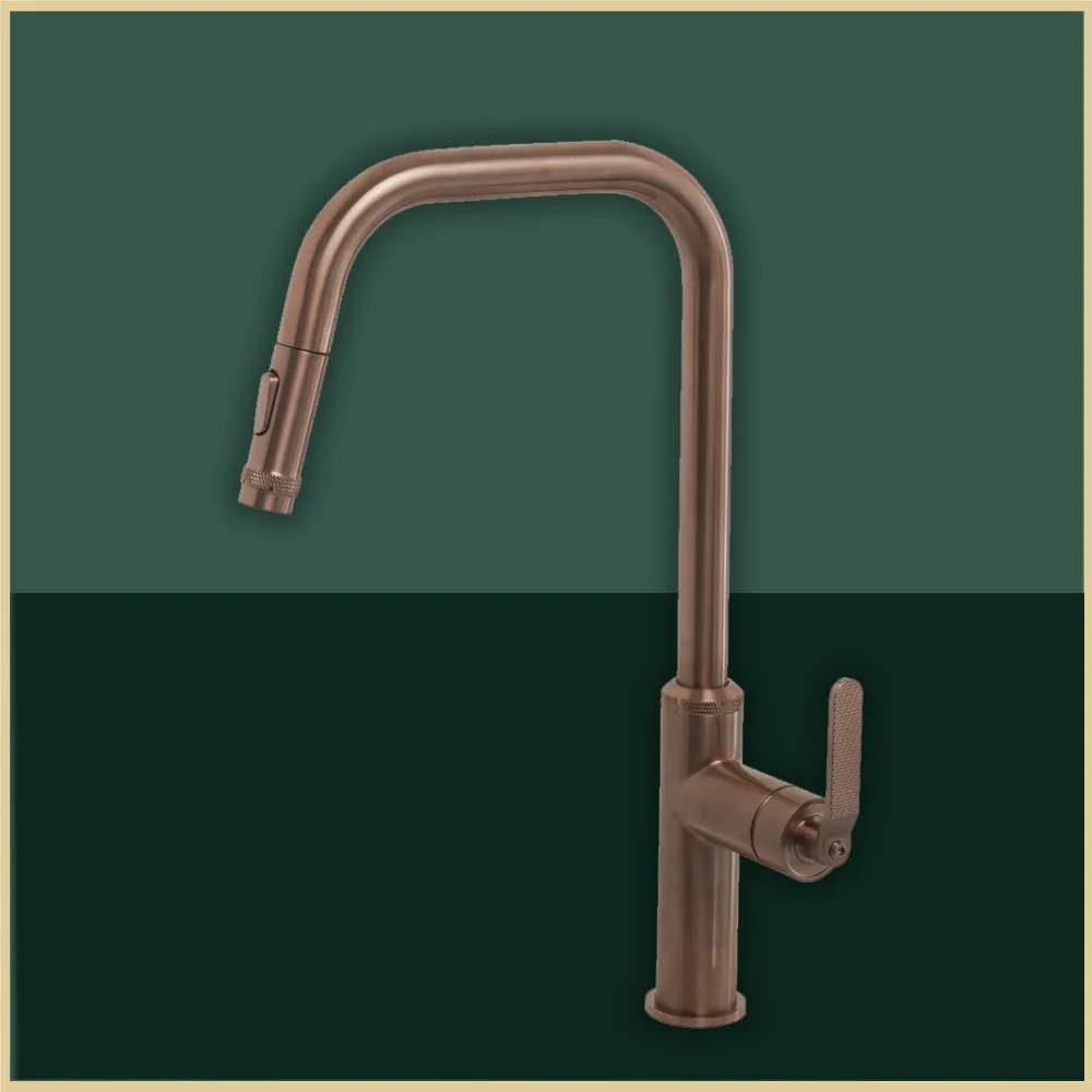 Brushed Bronze Decore Modern Kitchen Tap with Pull Out Spray