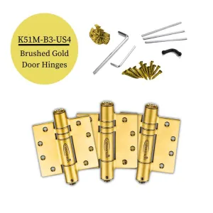 Brushed Gold Door Hinges | Hydraulic Hydric | Stainless Steel | 7ft | K51M-B3-US4 | 3 Pack