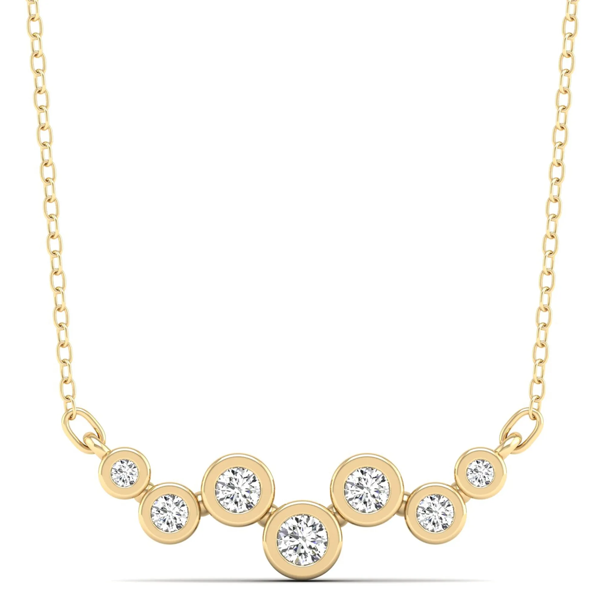 Bubble Bezel-Set Diamond Necklace