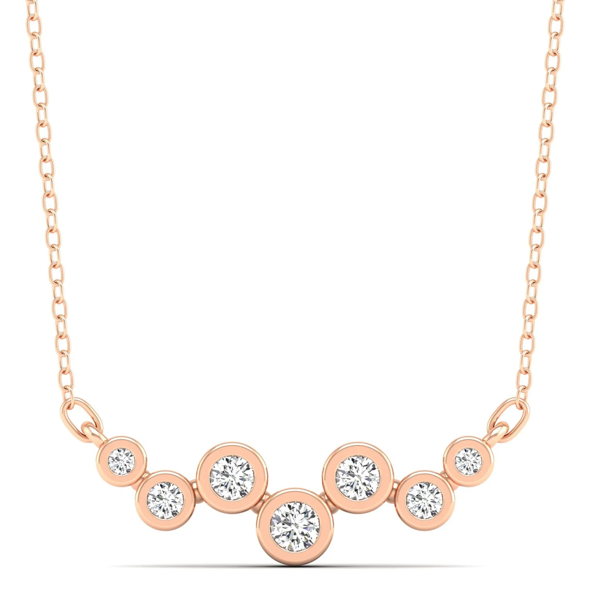 Bubble Bezel-Set Diamond Necklace