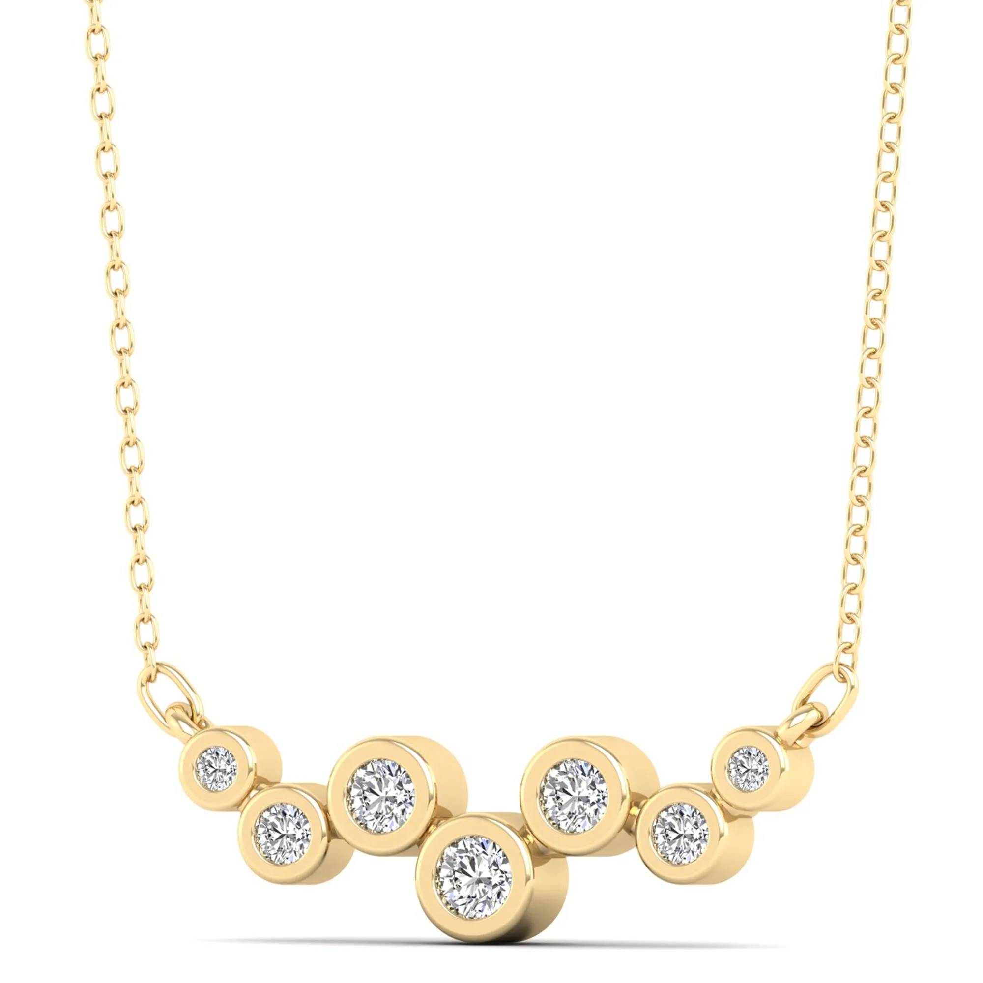 Bubble Bezel-Set Diamond Necklace