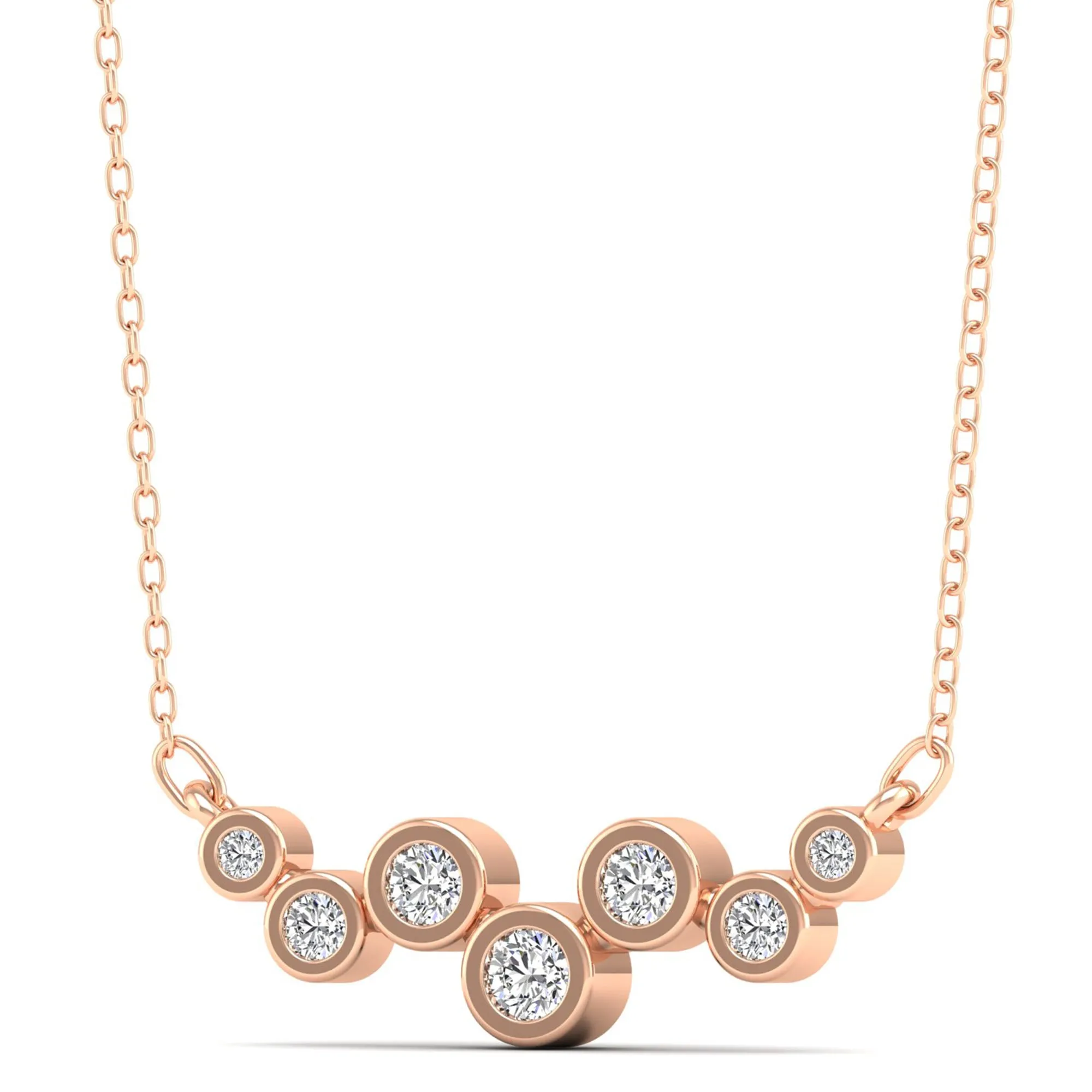 Bubble Bezel-Set Diamond Necklace