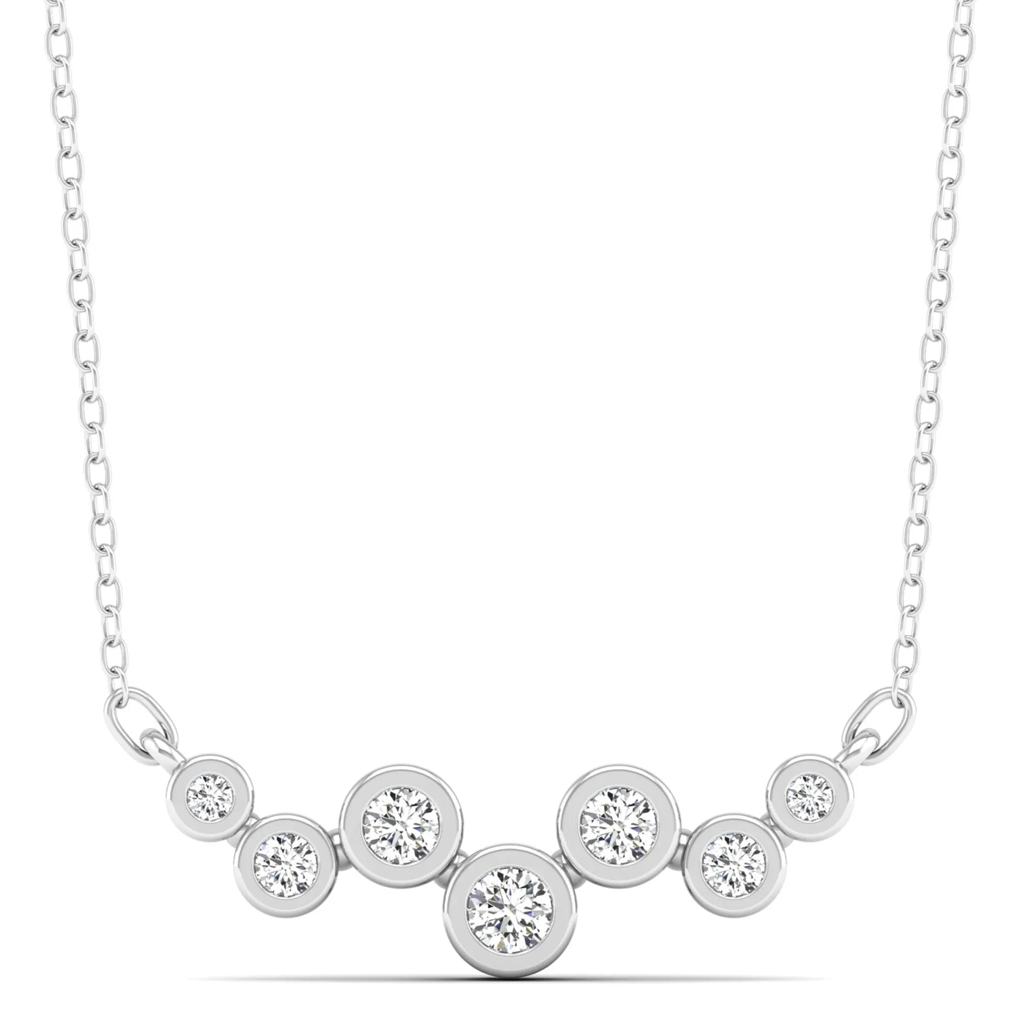 Bubble Bezel-Set Diamond Necklace