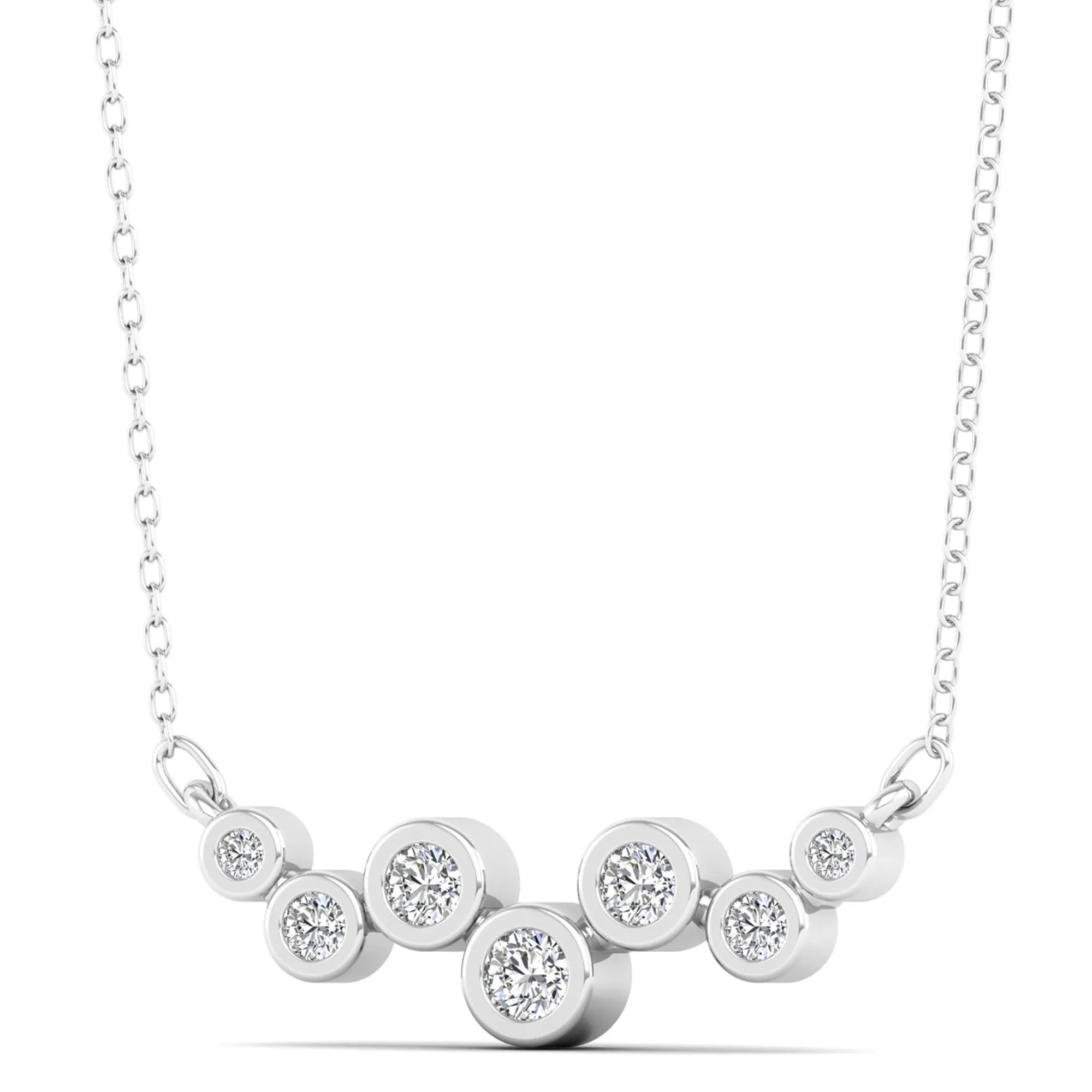 Bubble Bezel-Set Diamond Necklace