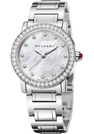 Bulgari - BVLGARI 33mm - Stainless Steel and Diamonds