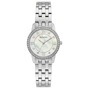 Bulova Ladies' Crystal Stainless Steel Watch and Necklace Set 96X155