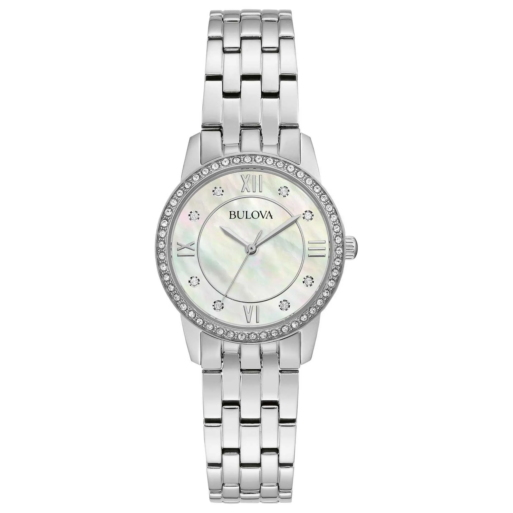Bulova Ladies' Crystal Stainless Steel Watch and Necklace Set 96X155