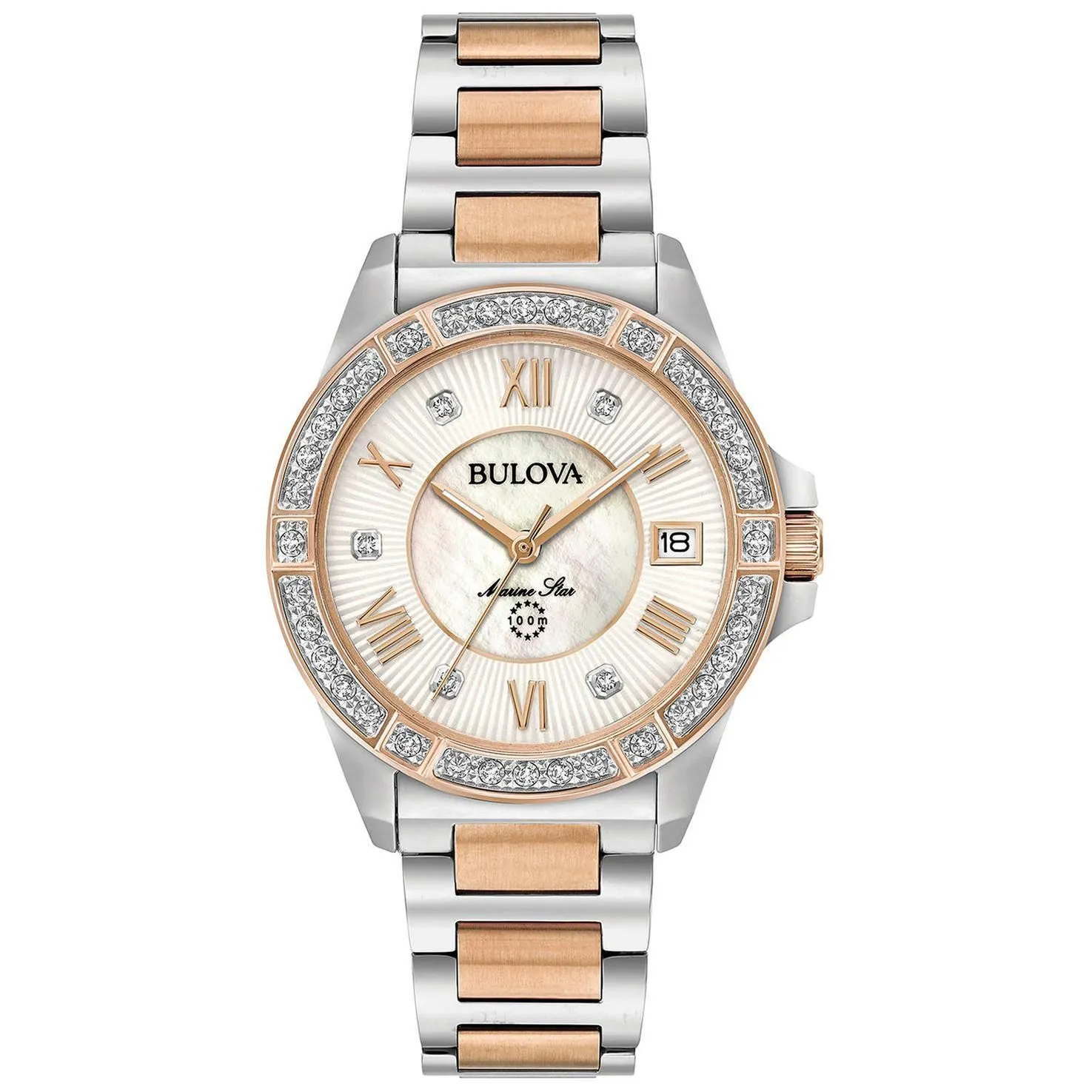 Bulova Ladies' Marine Star Diamond Two-Tone Stainless Steel Watch 98R234